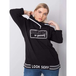 Black plus size sweatshirt with an applique vyobraziť