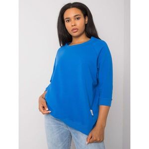 Dark blue plus size cotton sweatshirt without hood vyobraziť