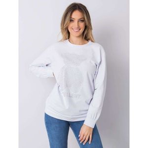 Women's white sweatshirt with an application vyobraziť
