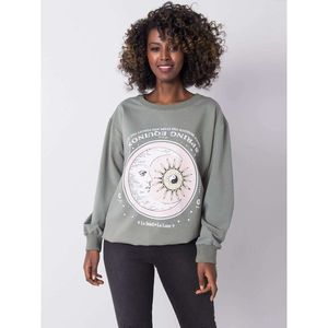 Khaki women's sweatshirt without a hood vyobraziť