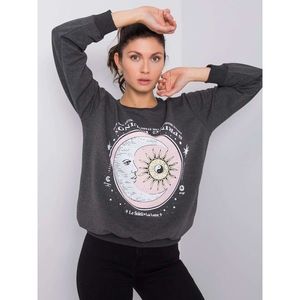 Dark gray women's sweatshirt without a hood vyobraziť