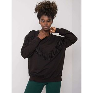 Women's black sweatshirt with fringes vyobraziť
