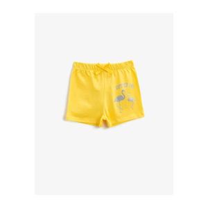 Koton Girl's Yellow Cotton Shorts vyobraziť
