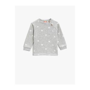 Koton Cotton Sweatshirt With Snap Fastener Pattern vyobraziť