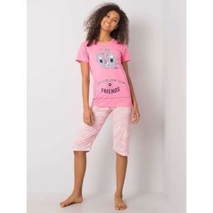 Women's pink pajamas with a print vyobraziť