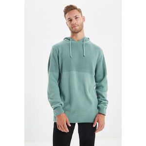 Trendyol Mint Men's Hooded Regular Fit Knitwear Sweater vyobraziť