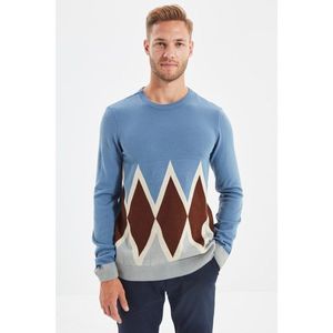 Trendyol Blue Men's Crew Neck Slim Fit Knitwear Sweater vyobraziť