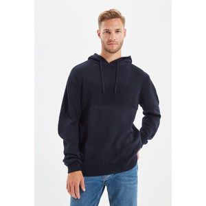 Trendyol Navy Blue Men's Hooded Regular Fit Knitwear Sweater vyobraziť