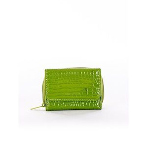 Women's green wallet with embossing vyobraziť