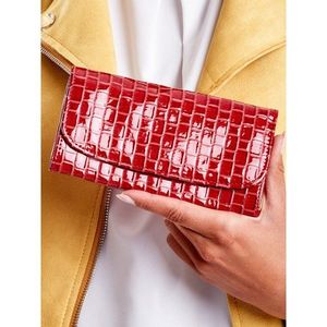 Women's red wallet with a braid motif vyobraziť