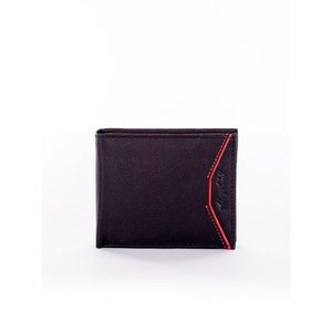 Men's black leather wallet with a colored insert vyobraziť