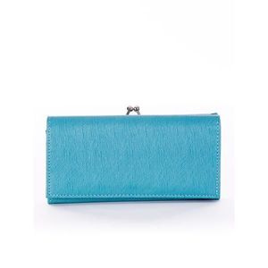 Women's blue wallet with an outer compartment for earwires vyobraziť