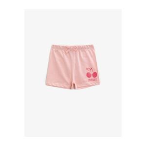 Koton Girls Pink Printed Cotton Shorts vyobraziť
