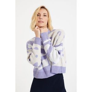 Trendyol Stone Jacquard Crop Knitwear Sweater vyobraziť