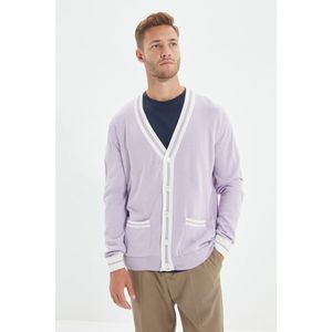 Trendyol Lilac Men Regular Line Detailed Cardigan vyobraziť