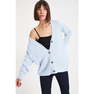Trendyol Light Blue Knitted Detailed Knitwear Cardigan vyobraziť