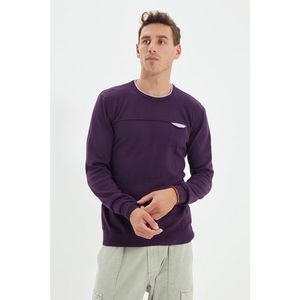 Trendyol Plum Men Regular Fit Crew Neck Pocket Detailed Sweater vyobraziť