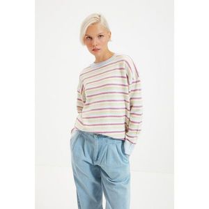 Trendyol Light Blue Striped Knitwear Sweater vyobraziť