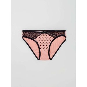 Black and pink women's panties with lace vyobraziť