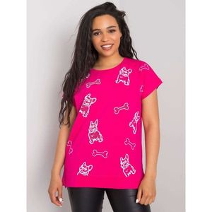 Fuchsia women's blouse with a print and an application vyobraziť