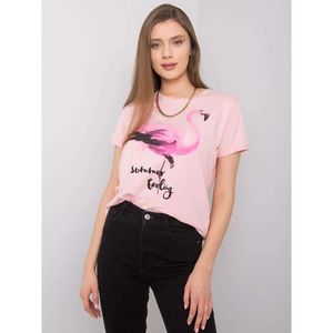 SUBLEVEL Light pink t-shirt with a print vyobraziť