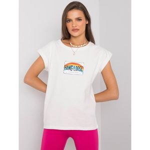 Ecru cotton women's t-shirt vyobraziť