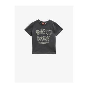 Koton Baby Boy Gray Cotton Short Sleeve Crew Neck T-Shirt vyobraziť