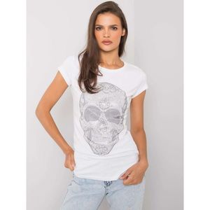 Women's white t-shirt with a skull vyobraziť