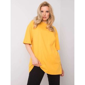 RUE PARIS Dark yellow cotton t-shirt vyobraziť