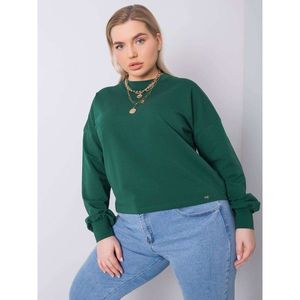 Dark green plain plus size sweatshirt vyobraziť