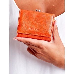 Orange wallet made of ecological leather with earwires vyobraziť