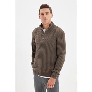 Trendyol Mink Men's Slim Fit Half Fisherman Buttoned Knitwear Sweater vyobraziť
