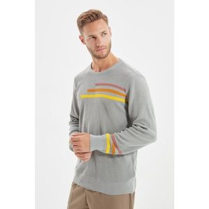 Trendyol Gray Men's Crew Collar Regular Fit Knitwear Sweater vyobraziť