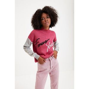 Trendyol Pink Jacquard Knitwear Sweater vyobraziť
