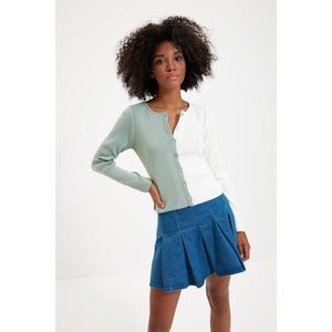 Trendyol Mint Color Block Knitwear Cardigan vyobraziť