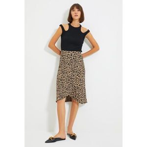 Trendyol Brown Double Breasted Knitted Skirt vyobraziť