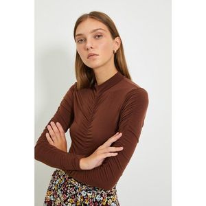 Trendyol Brown Pleated Snap Snap Knitted Body vyobraziť