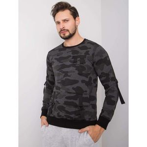 Dark gray sweatshirt with a military print vyobraziť