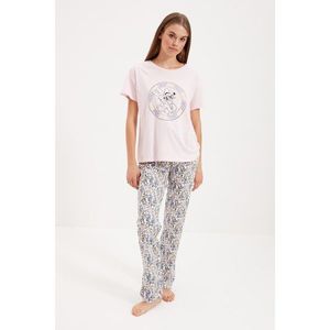 Koton Women's Pink Patterned Pajamas Set vyobraziť