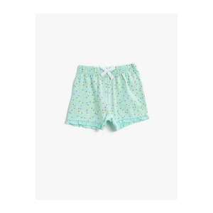Koton Baby Girl Mint Green Polka Dot Frilly Cotton Shorts vyobraziť