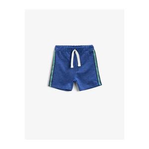 Koton Baby Boy Blue Striped Cotton Waist Shorts vyobraziť