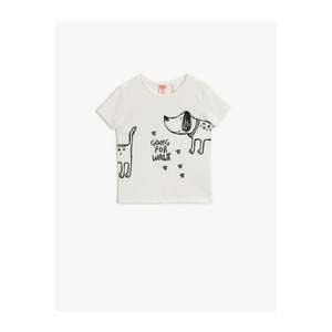 Koton Male Dog Printed Short Sleeve Cotton Crew Neck T-Shirt vyobraziť