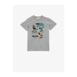 Koton Boy's Gray Crew Neck Cotton T-Shirt vyobraziť