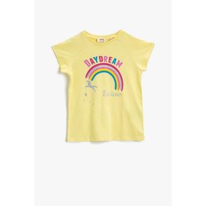 Koton Girl's Yellow Printed T-Shirt vyobraziť