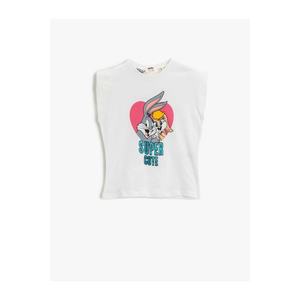 Koton Girl's Off-White Bugs Bunny Licensed Printed Cotton T-Shirt vyobraziť