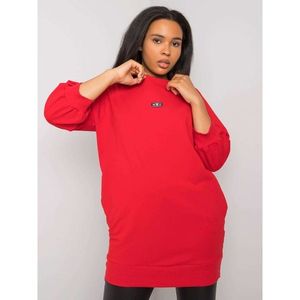Red plus size sweatshirt without hood vyobraziť