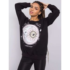 Women's black sweatshirt without a hood vyobraziť
