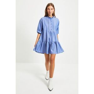 Trendyol Blue Wide Cut Ruffle Dress vyobraziť