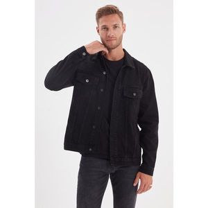 Trendyol Black Men's Regular Fit Basic Denim Jacket vyobraziť