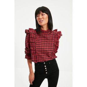 Trendyol Red Frill Blouse vyobraziť